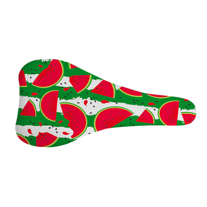 Green Stripes Watermelon Pattern Print Bicycle Seat Cover