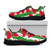 Green Stripes Watermelon Pattern Print Black Running Shoes