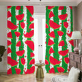 Green Stripes Watermelon Pattern Print Dimout Pencil Pleat Curtains