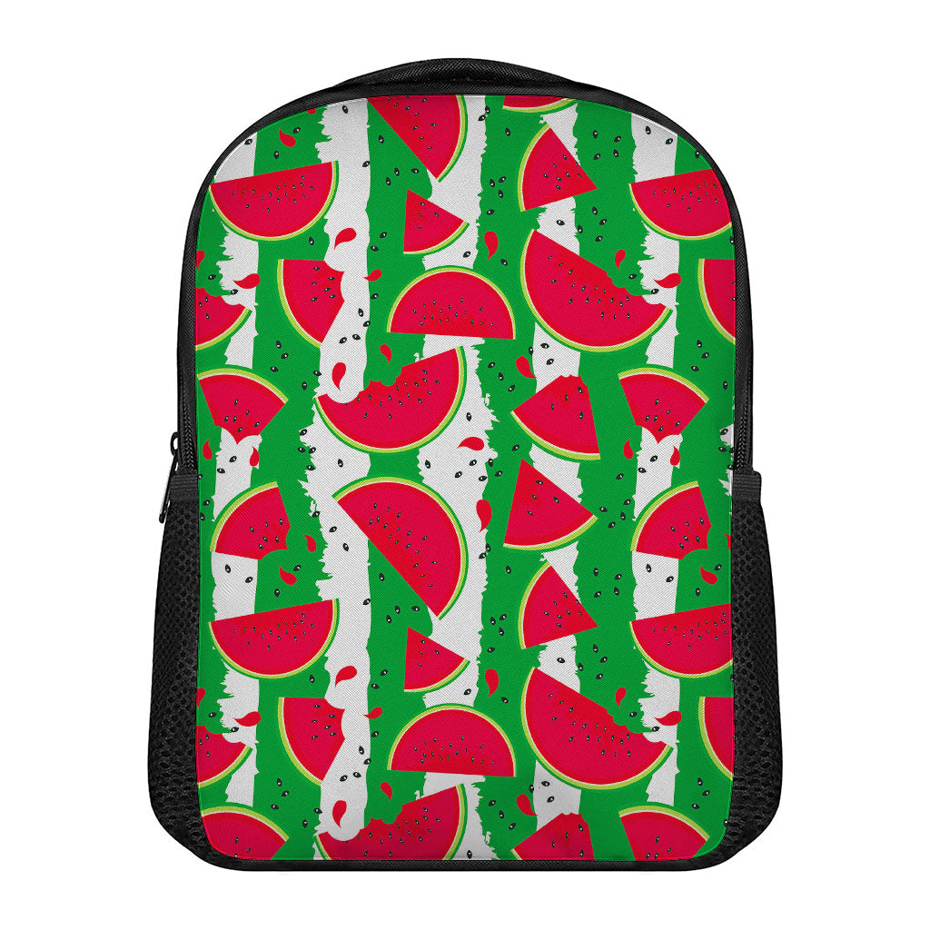 Green Stripes Watermelon Pattern Print Casual Backpack