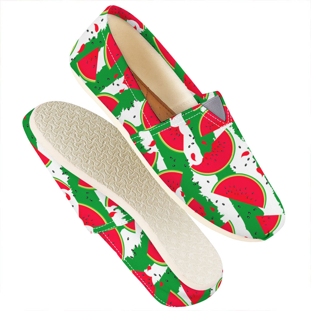 Green Stripes Watermelon Pattern Print Casual Shoes