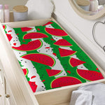 Green Stripes Watermelon Pattern Print Changing Pad Cover