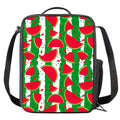 Green Stripes Watermelon Pattern Print Crossbody Lunch Bag