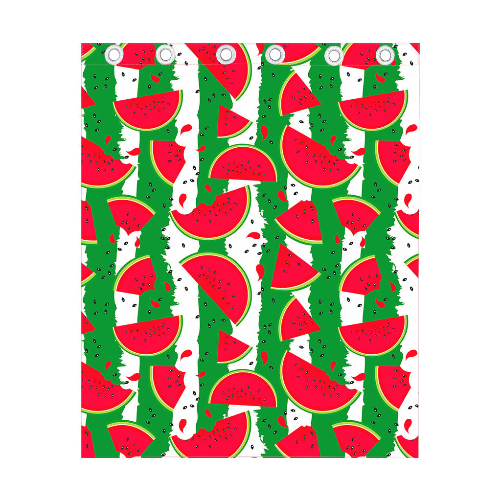 Green Stripes Watermelon Pattern Print Curtain