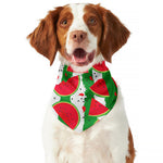 Green Stripes Watermelon Pattern Print Dog Bandana
