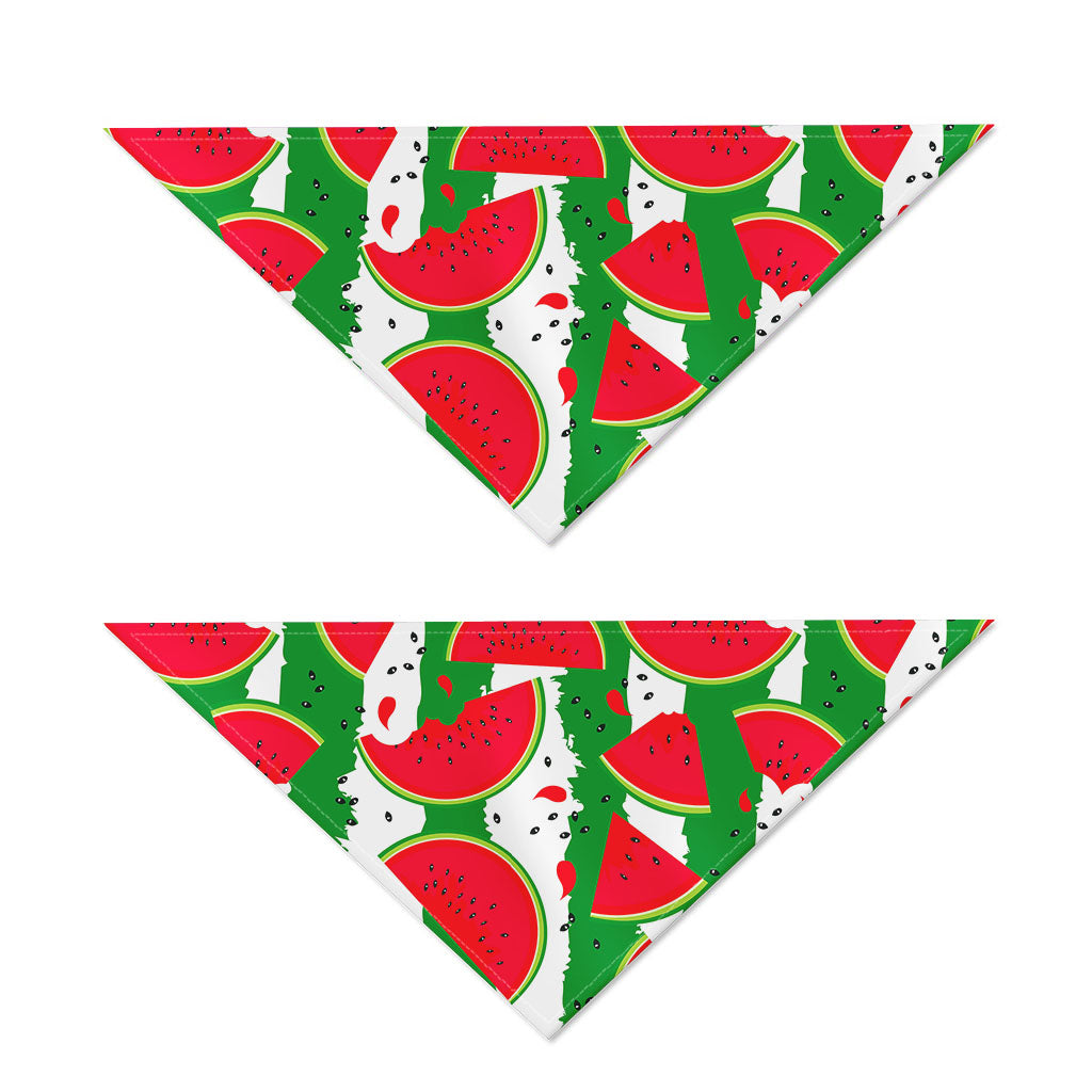 Green Stripes Watermelon Pattern Print Dog Bandana