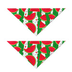 Green Stripes Watermelon Pattern Print Dog Bandana