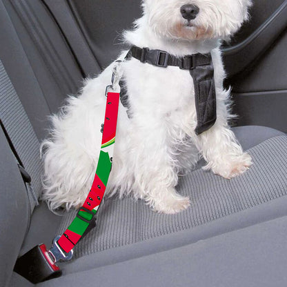 Green Stripes Watermelon Pattern Print Dog Seat Belt