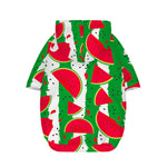 Green Stripes Watermelon Pattern Print Dog Zip Up Hoodie