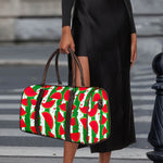 Green Stripes Watermelon Pattern Print Duffle Bag