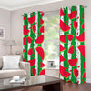 Green Stripes Watermelon Pattern Print Extra Wide Grommet Curtains