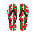 Green Stripes Watermelon Pattern Print Flip Flops