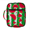 Green Stripes Watermelon Pattern Print Front Pocket Bible Bag
