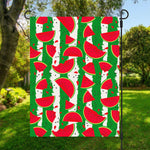 Green Stripes Watermelon Pattern Print Garden Flag
