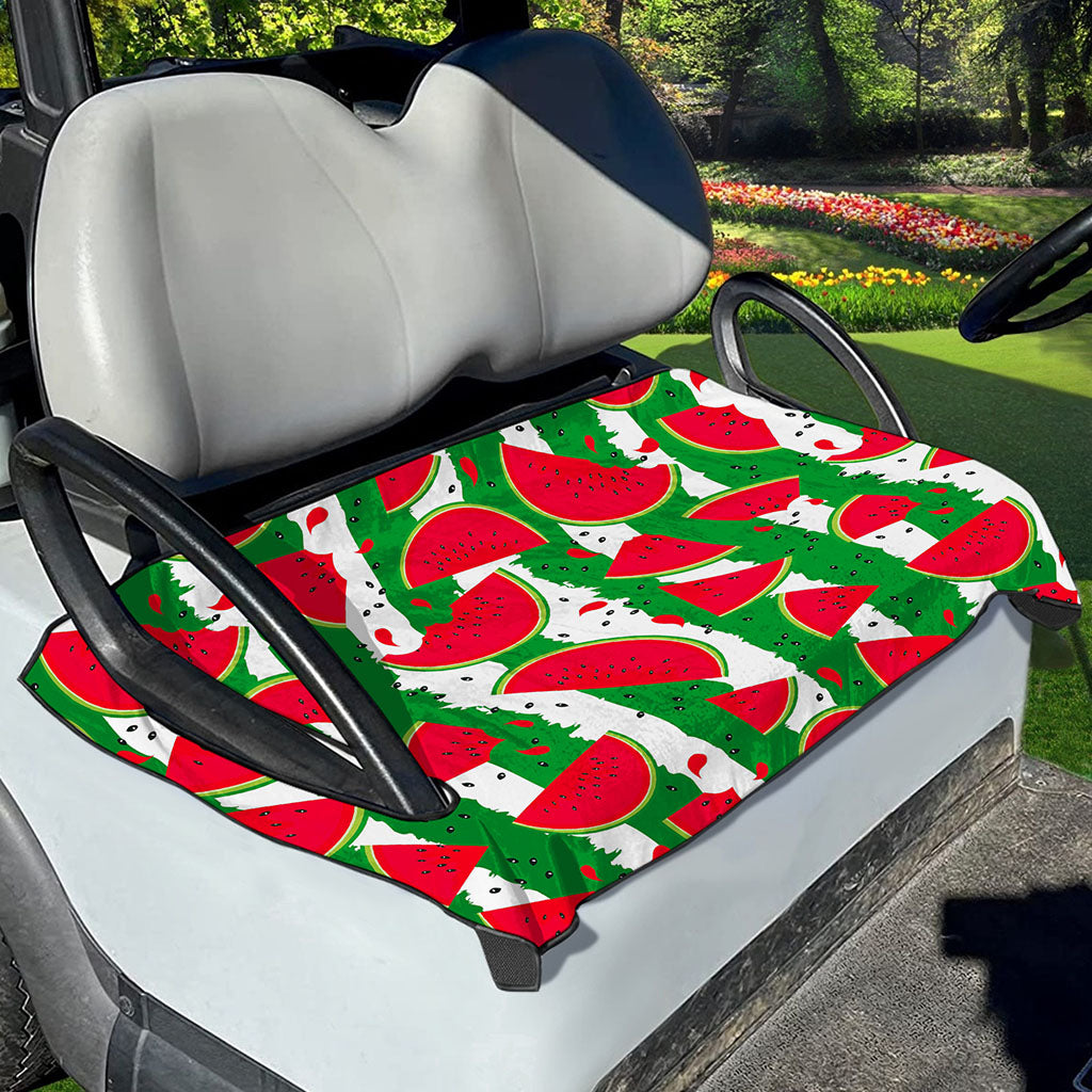 Green Stripes Watermelon Pattern Print Golf Cart Seat Cover
