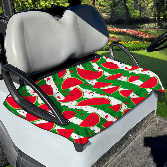 Green Stripes Watermelon Pattern Print Golf Cart Seat Cover