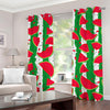 Green Stripes Watermelon Pattern Print Grommet Curtains