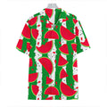 Green Stripes Watermelon Pattern Print Hawaiian Shirt