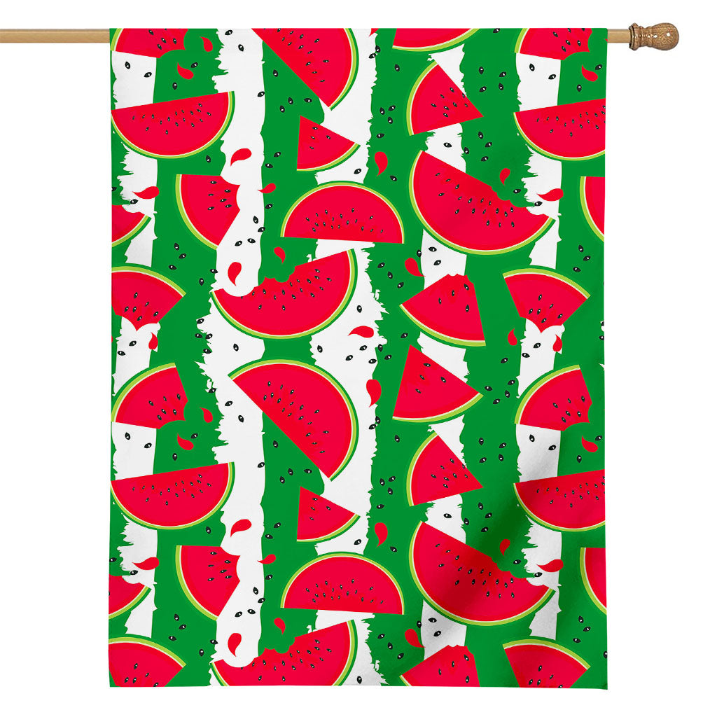 Green Stripes Watermelon Pattern Print House Flag