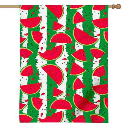 Green Stripes Watermelon Pattern Print House Flag