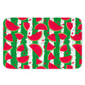 Green Stripes Watermelon Pattern Print Indoor Door Mat