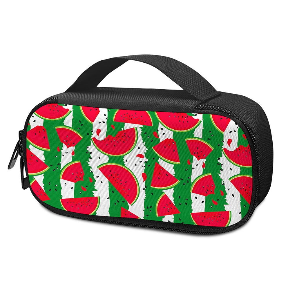 Green Stripes Watermelon Pattern Print Insulin Cooler Travel Case