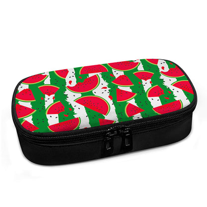 Green Stripes Watermelon Pattern Print Insulin Cooler Travel Case