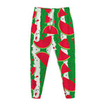 Green Stripes Watermelon Pattern Print Jogger Pants