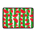 Green Stripes Watermelon Pattern Print Kitchen Mat