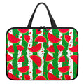 Green Stripes Watermelon Pattern Print Laptop Sleeve With Handle