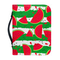 Green Stripes Watermelon Pattern Print Leather Bible Cover