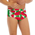 Green Stripes Watermelon Pattern Print Men's Briefs
