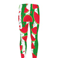 Green Stripes Watermelon Pattern Print Men's Leggings