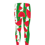 Green Stripes Watermelon Pattern Print Men's leggings