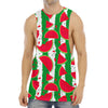 Green Stripes Watermelon Pattern Print Men's Muscle Tank Top