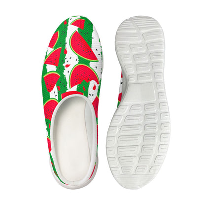 Green Stripes Watermelon Pattern Print Mesh Casual Shoes