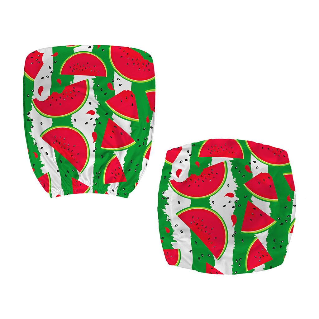 Green Stripes Watermelon Pattern Print Office Chair Cover