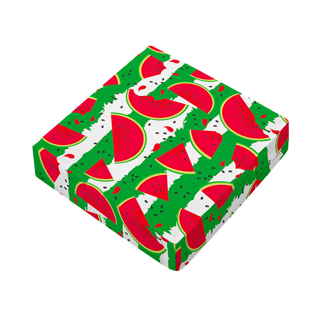 Green Stripes Watermelon Pattern Print Outdoor Seat Cushion Cover