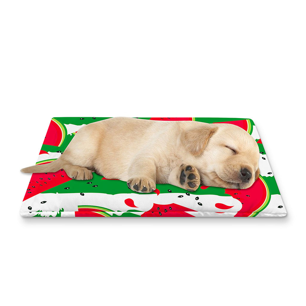 Green Stripes Watermelon Pattern Print Pet Cooling Mat Cover