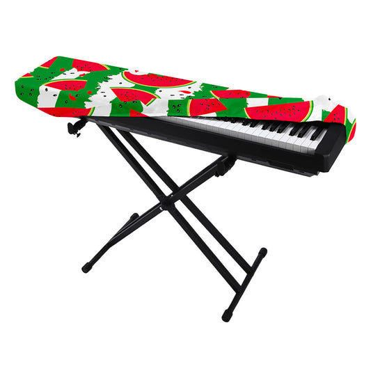 Green Stripes Watermelon Pattern Print Piano Keyboard Cover