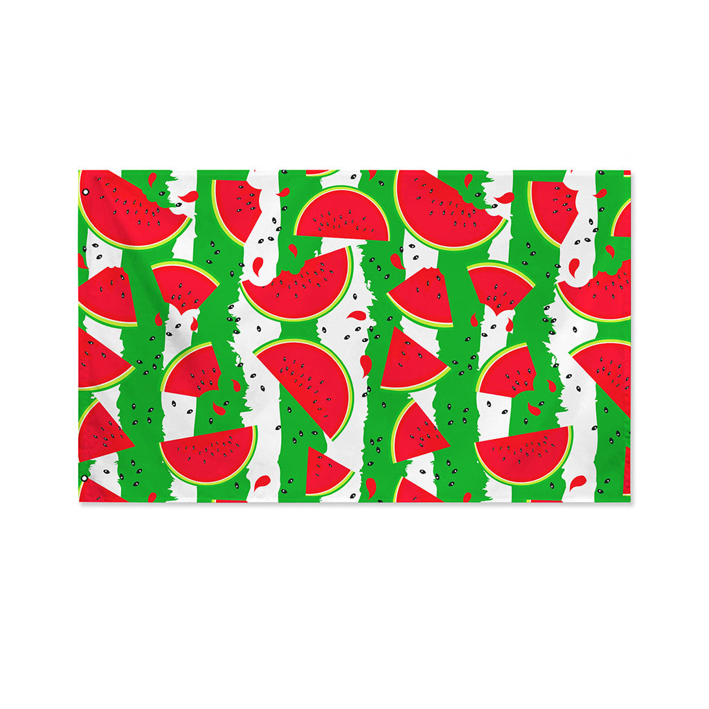 Green Stripes Watermelon Pattern Print Polyester Flag