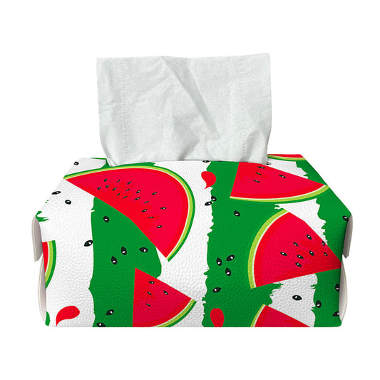 Green Stripes Watermelon Pattern Print Rectangle Tissue Box Cover
