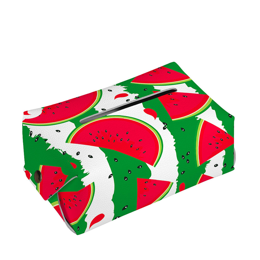 Green Stripes Watermelon Pattern Print Rectangle Tissue Box Cover