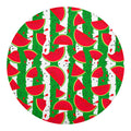 Green Stripes Watermelon Pattern Print Round Blanket