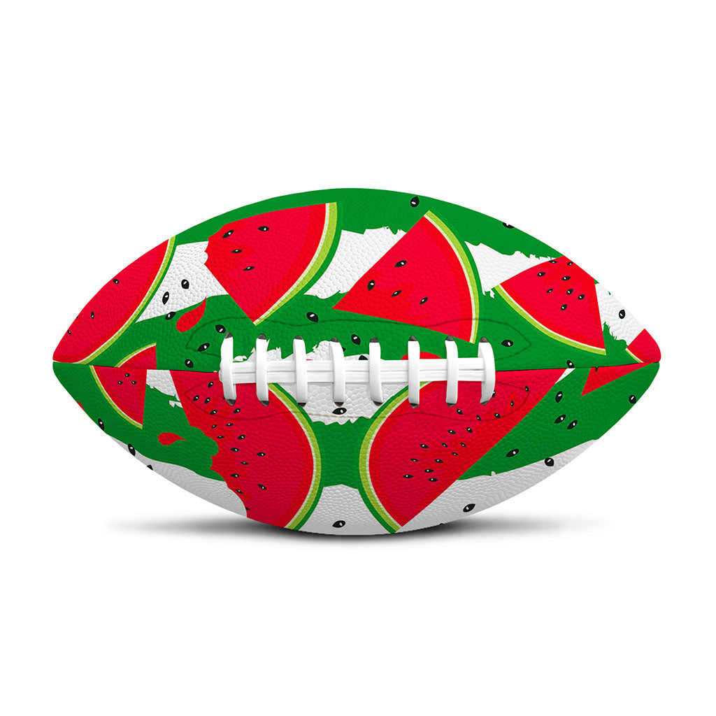 Green Stripes Watermelon Pattern Print Rugby Ball