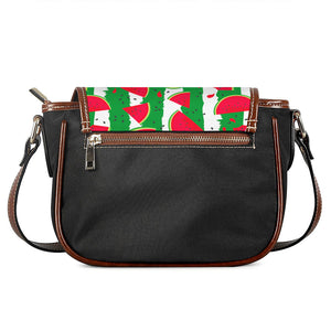 Green Stripes Watermelon Pattern Print Saddle Bag