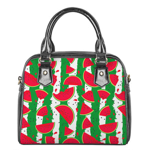 Green Stripes Watermelon Pattern Print Shoulder Handbag