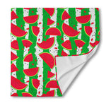 Green Stripes Watermelon Pattern Print Silk Bandana