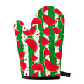 Green Stripes Watermelon Pattern Print Single Oven Mitt