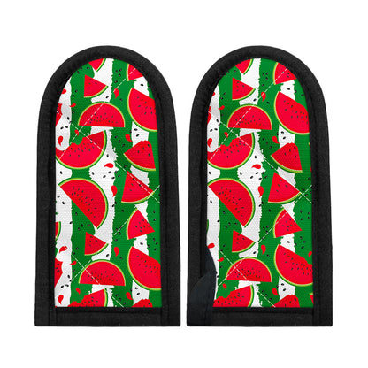 Green Stripes Watermelon Pattern Print Skillet Handle Cover